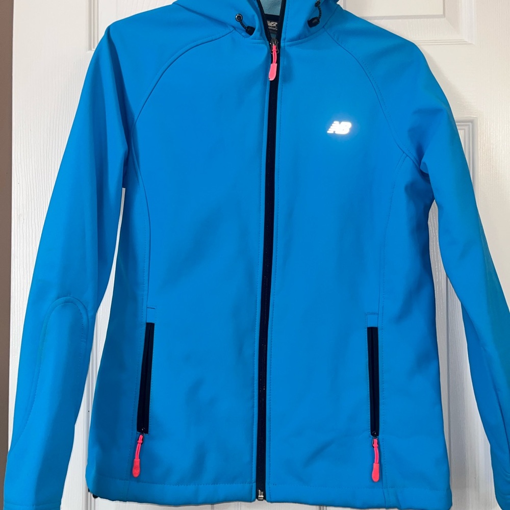 New Balance Vibrant Blue Jacket with Neon Pink Details